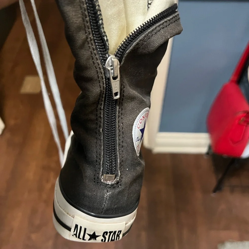 Converse Black Knee-High Sneakers with White Laces - Picture 2 of 10